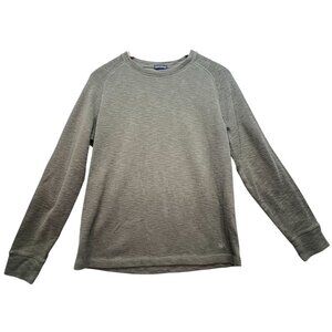 Banana Republic Mens Double Knit Crewneck T-Shirt Long Sleeve Size S Olive Green